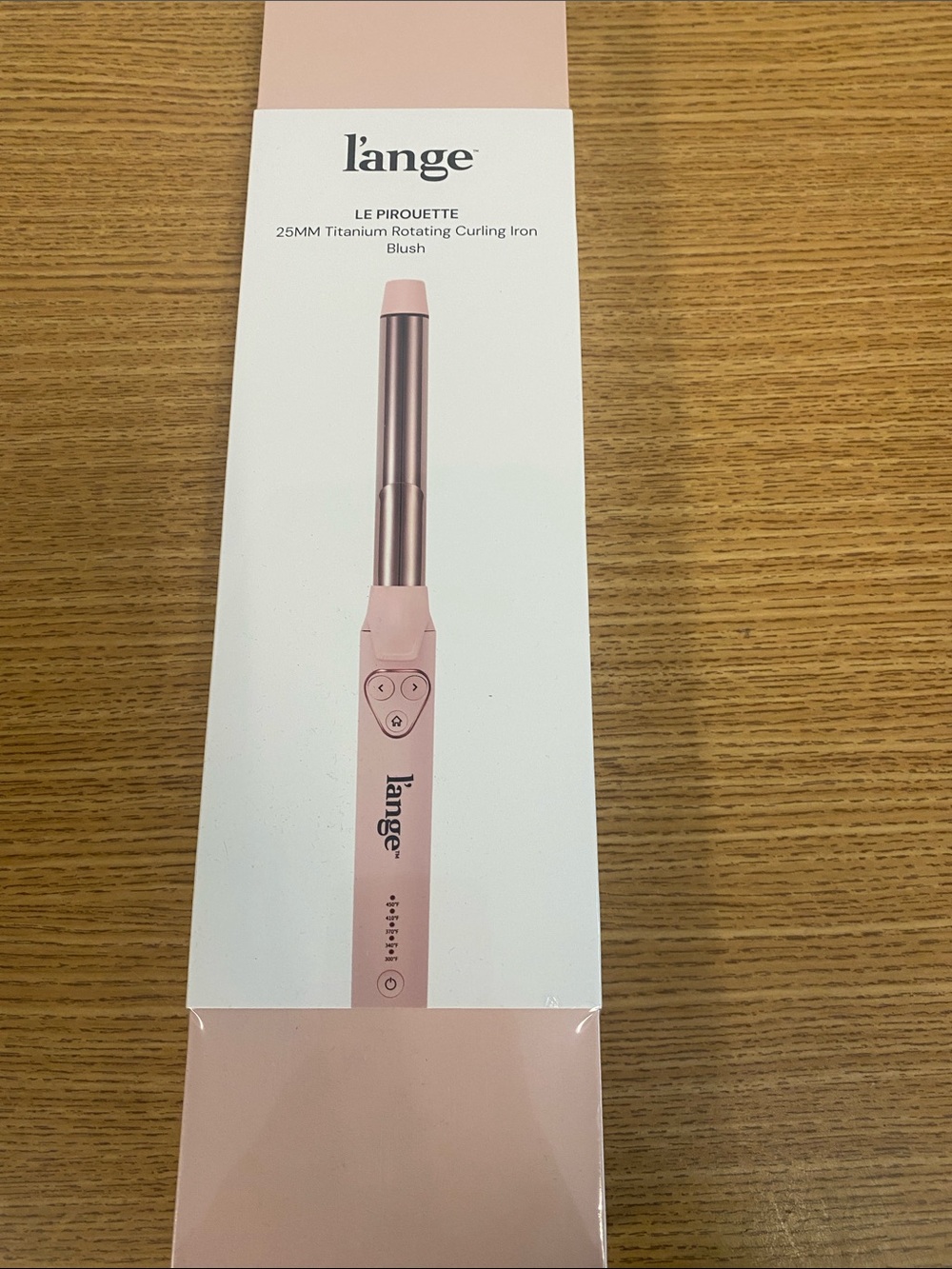 L'ange Blush Pink 25mm Titanium Rotating Curling Iron